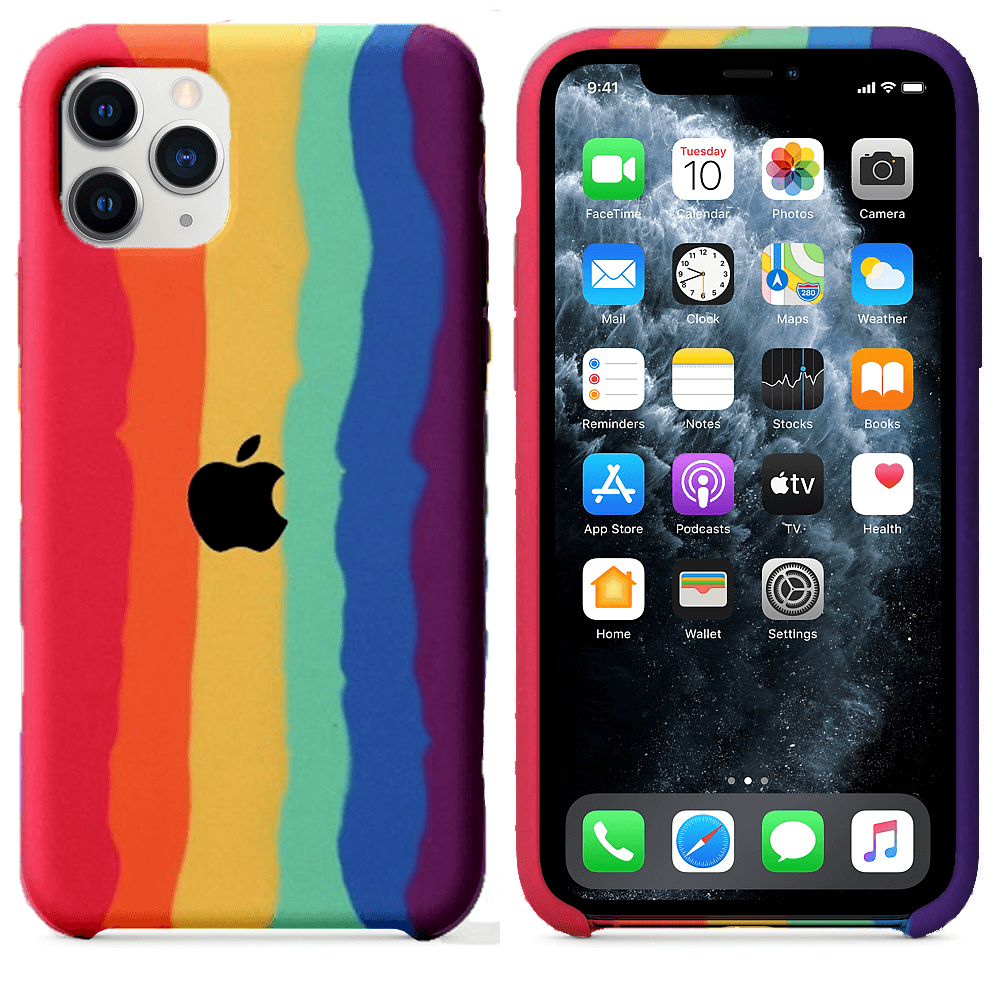 iPhone Silicone Case (Rainbow)  Lilac Case