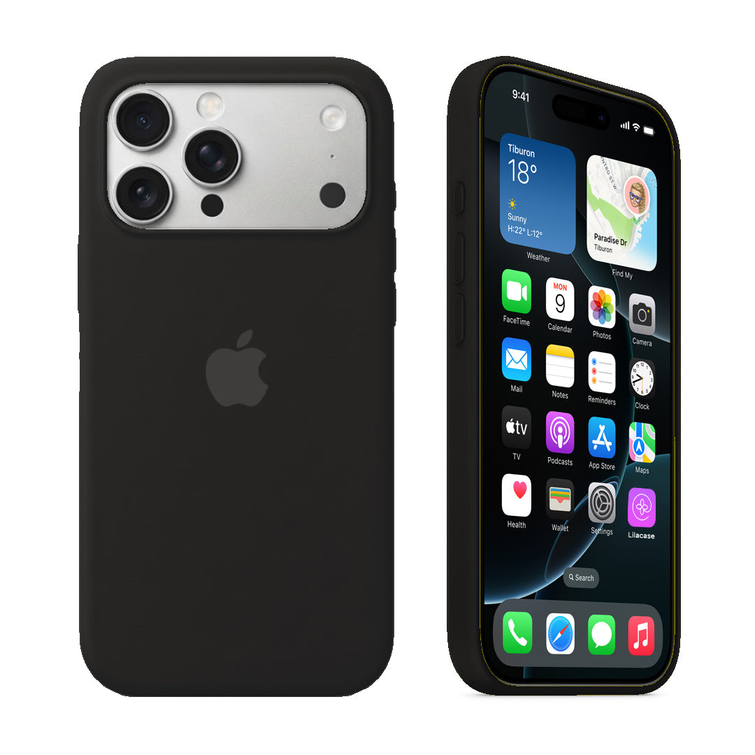 iPhone Silicone Case (Black) - Lilac Case