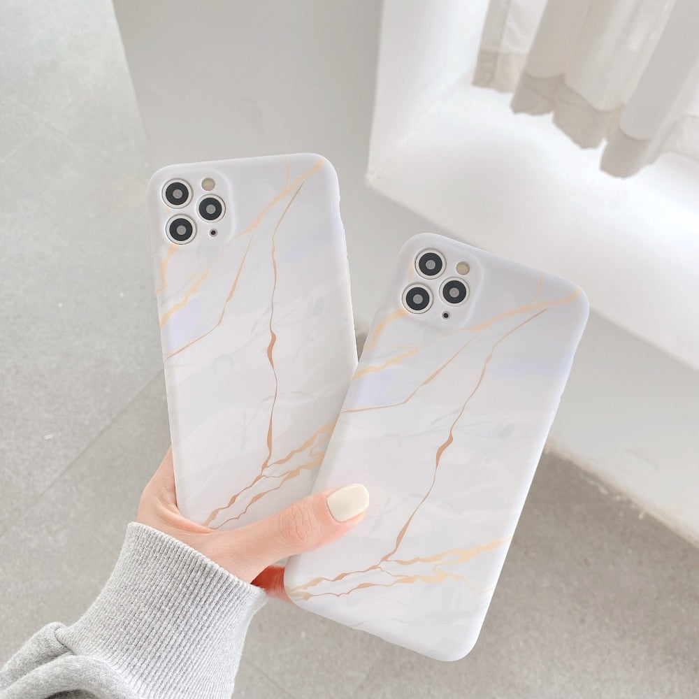 Gold Line Marble iPhone Case